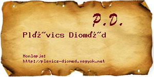 Plávics Dioméd névjegykártya